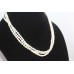 3 Line Necklace Strand String Beaded Freshwater Pearl Stone Bead Women D964